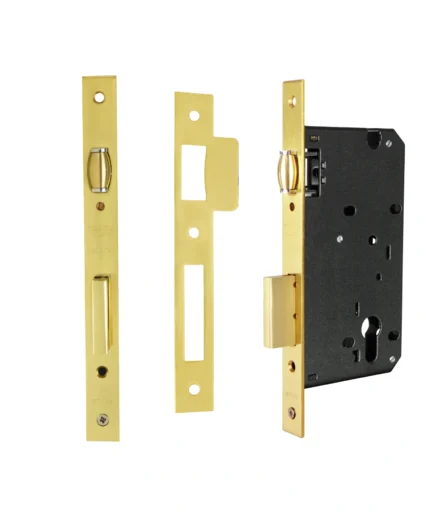 Mortise Lock Exclusive Roller 60MM Polished Brass MLP 9246