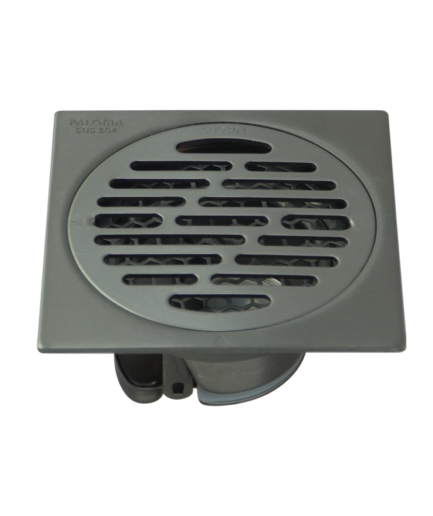 Floor Drain Stainless Steel SUS 304 100 x 100 mm Large Outlet Gunmetal FDP 3306GM