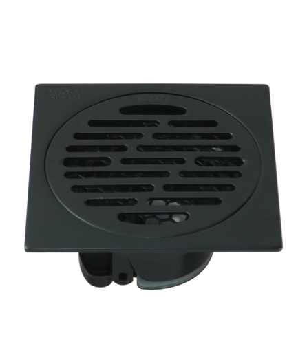 Floor Drain Stainless Steel SUS 304 100 x 100 mm Large Outlet Matte Black FDP 3306MB