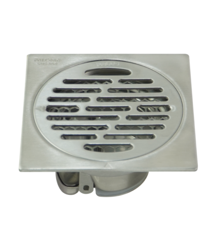 Floor Drain Stainless Steel SUS 304 100 x 100 mm Large Outlet Satin Brushed FDP 3306SS
