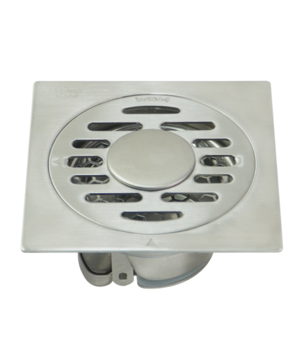 Floor Drain Washing Machine Stainless Steel SUS 304 Large Outlet 100 x 100 mm Satin Brushed FDP 8001SS