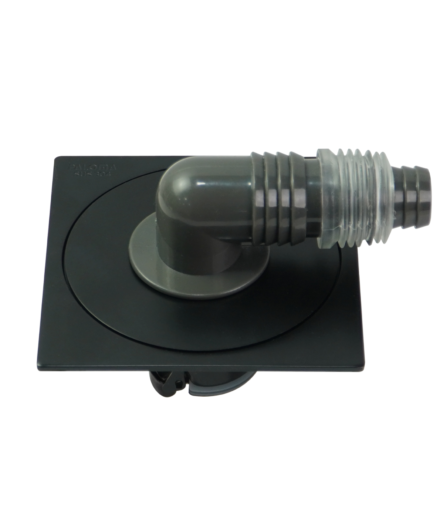 Floor Drain Washing Machine Stainless Steel SUS 304 Fully Sealed 100 x 100 mm Matte Black FDP 8006MB
